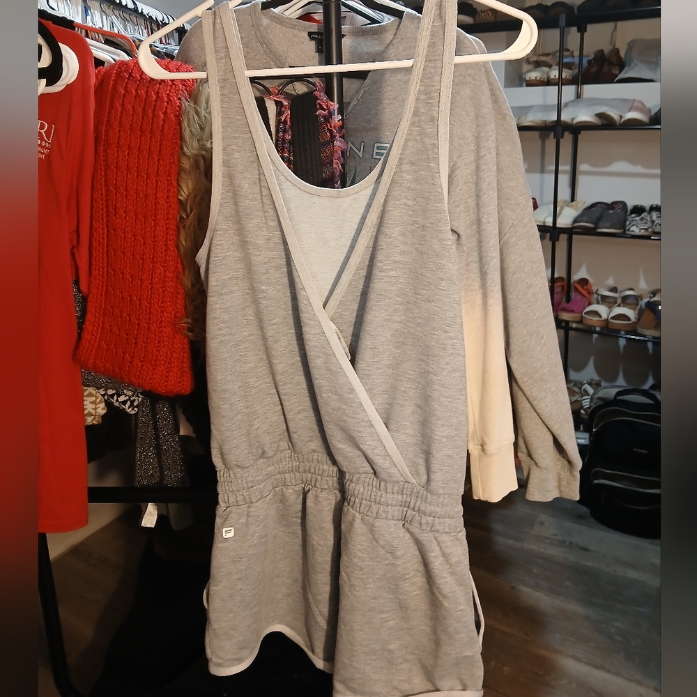 Fabletics Gray Jumpsuit With Open Back
